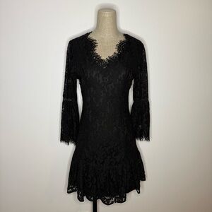 Blu Pepper Elegant Black Lace Dress